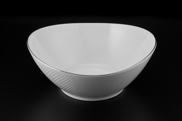 Bone china silver rim salad bowl