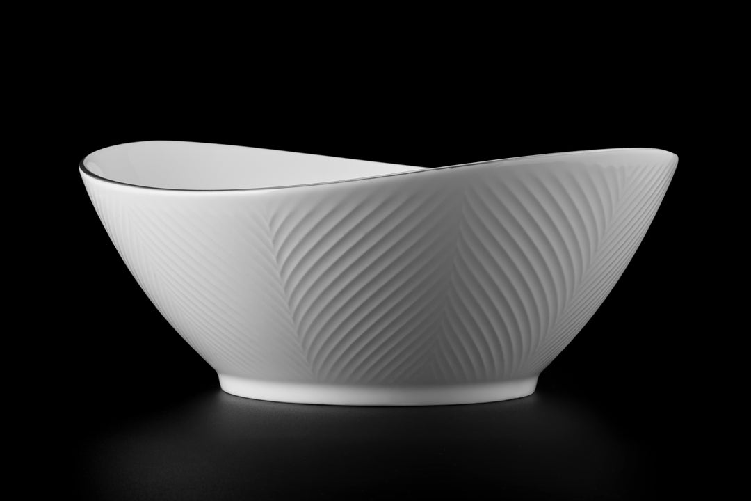 Bone china silver rim salad bowl