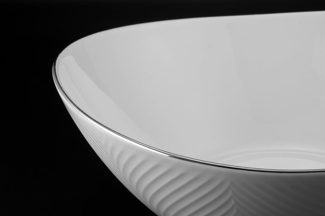 Bone china silver rim salad bowl