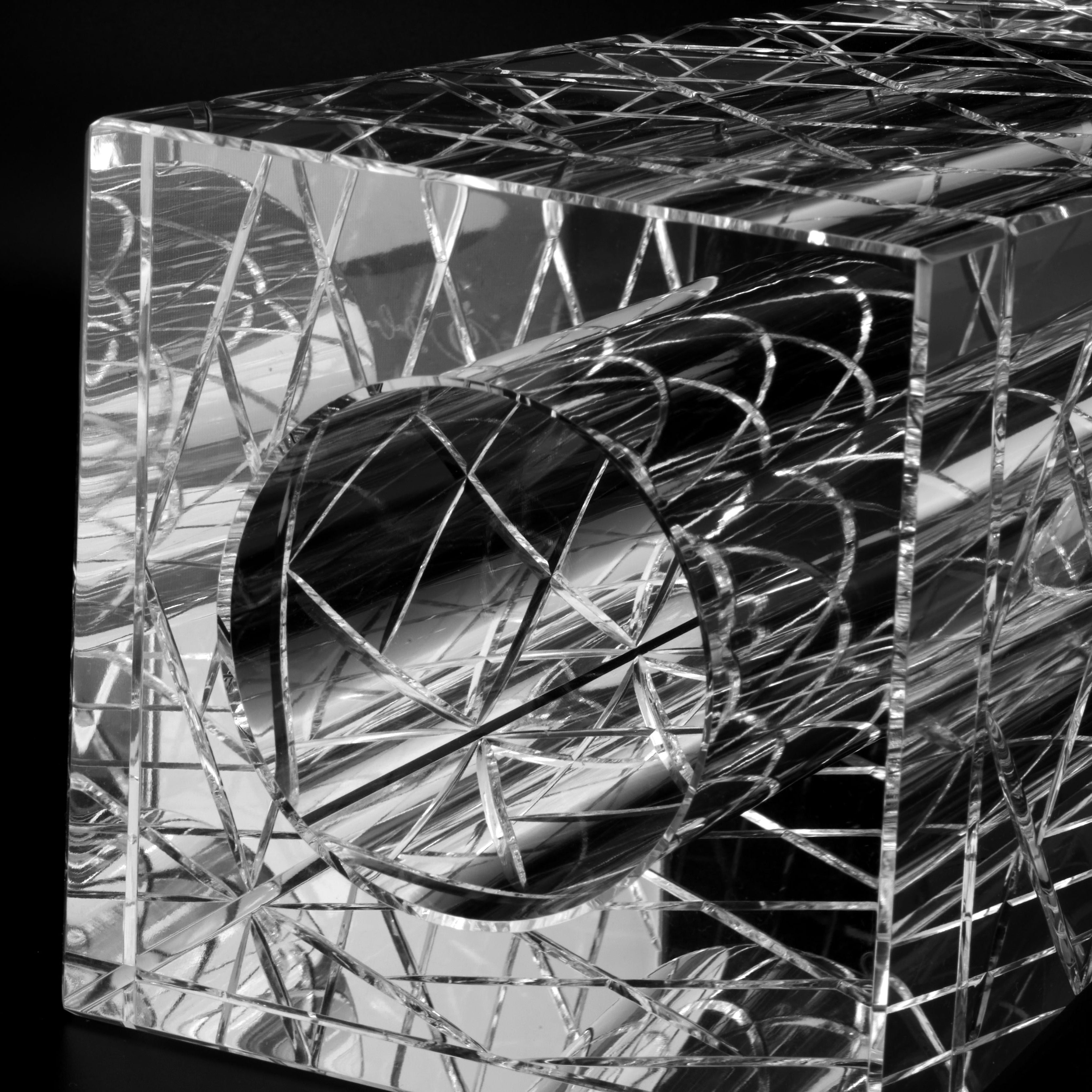 パラッツォ クリスタル 花瓶「クリア」14 x 14 x 30 cm – Palazzo